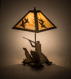 21"H Duck Hunter W/Dog Rustic Lodge Table Lamp