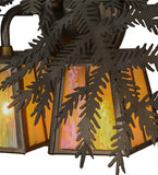 17"W Pine Branch Valley View 2 Lt Rustic Lodge Wall Sconce