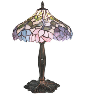 17"H Stained Glass Wisteria Table Lamp