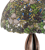 30"H Trillium & Violet Stained Glass Table Lamp