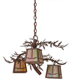 28"W Pine Branch Valley View 3 Lt Lodge Chandelier