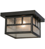 10"Sq Hyde Park Double Bar Mission Outdoor Flushmount