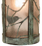 8"W Fulton Solid Mount Song Birds Outdoor Wall Sconce