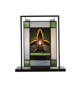 6"W X 9"H Fleur-de-lis Lighted Mini Tabletop Window