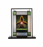 6"W X 9"H Fleur-de-lis Lighted Mini Tabletop Window