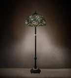 60"H Trillium & Violet Stained Glass Floor Lamp
