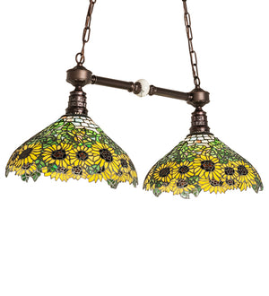 35"L Wild Sunflower 2 Lt Island Pendant