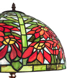 25"H Tiffany Poinsettia W/Lighted Base Table Lamp