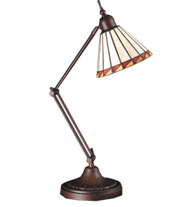 23"H Tiffany Prairie Mission Adjustable Desk Lamp