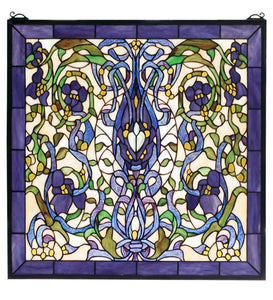 22"W X 22"H Floral Fantasy Stained Glass Window