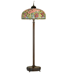 78"H Tiffany Oriental Poppy Floor Lamp