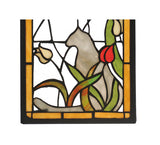 9"W X 25"H Cat & Tulips Stained Glass Sidelight Window