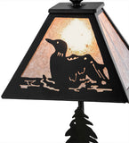 15"H Loon Wildlife Rustic Lodge Table Lamp