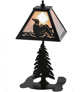 15"H Loon Wildlife Rustic Lodge Table Lamp