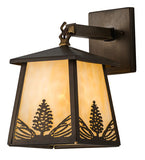 7"W Stillwater Mountain Pine Indoor & Outdoor Hanging Wall Sconce