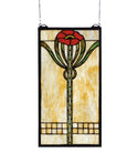 11"W X 20"H Parker Poppy Floral Stained Glass Window