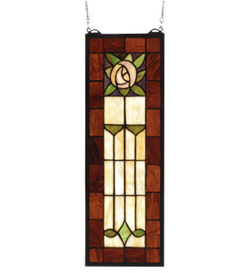 8"W X 24"H Pasadena Rose Mission Stained Glass Window