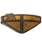 16"W Northwoods Lone Bear Wall Sconce