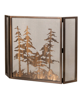 36"W X 26"H Tall Pines Folding Metal Fireplace Screen