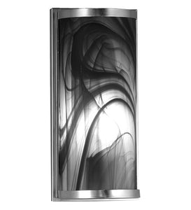 5.5"W Cylinder Noir Swirl Fused Glass Wall Sconce