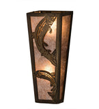 5"W Leaping Trout Wildlife Wall Sconce