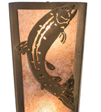 5"W Leaping Trout Wildlife Wall Sconce