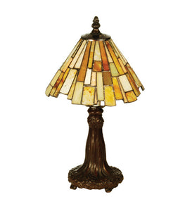 13"H Jadestone Delta Tiffany Arts & Crafts Mini Table Lamp