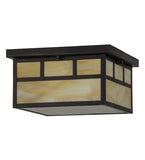 13.5"Sq Hyde Park Double Bar Mission Outdoor Flushmount