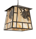30"Sq Stillwater Winter Pine Lantern Outdoor Pendant