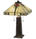 23.5"H Parker Poppy Stained Glass Table Lamp