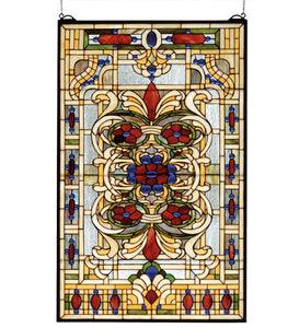 22"W X 35"H Estate Floral Stained Glass Window