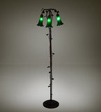 58"H Green Pond Lily 3 Lt Floor Lamp