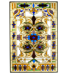32"W X 48"H Estate Floral Stained Glass Window
