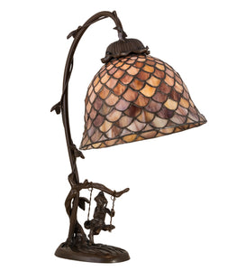 15"H Tiffany Fishscale Victorian Accent Lamp