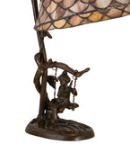 15"H Tiffany Fishscale Victorian Accent Lamp