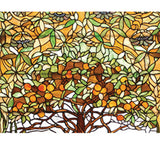 29"W X 48"H Tiffany Tree Of Life Floral Stained Glass Window