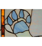 26.5"W X 17.5"H Deer & Cougar Tracks Stained Glass Window
