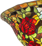 24"W Tiffany Rose Bush Floral Victorian Inverted Pendant