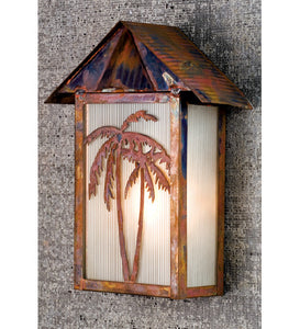 9.5"W Tropical Floral Palm Tree Wall Sconce