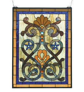 20"W X 27"H Mandolin Victorian Stained Glass Window