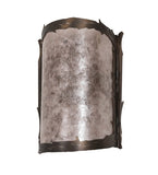 6"W Leaves Edge Rustic Lodge Wall Sconce