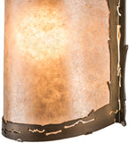 6"W Leaves Edge Rustic Lodge Wall Sconce