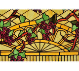 32"W X 17"H Grape Diamond Trellis Stained Glass Window