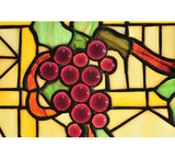 32"W X 17"H Grape Diamond Trellis Stained Glass Window