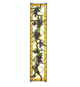 8"W X 36"H Jeweled Grape Stained Glass Window
