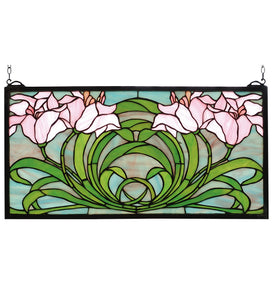 22"W X 11"H Calla Lily Stained Glass Window