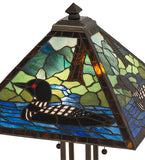 30"H Loon Tiffany Wildlife Table Lamp