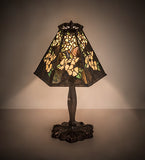 19"H Oriental Tiffany Peony Accent Table Lamp