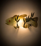 22"W Metro Fusion Bass Fused Glass Wildlife Wall Sconce