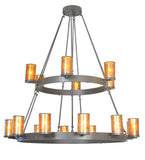 66"W Chappell 18 Lt Two Tier Mission Chandelier